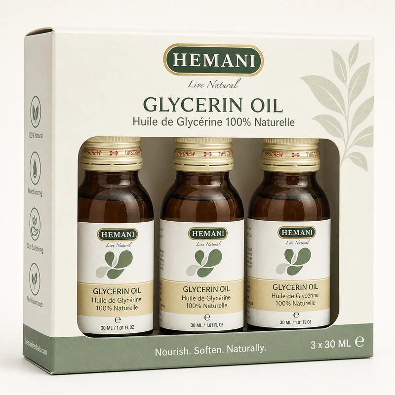 3 Huile de Glycérine 30mL 100% Naturelle Hemani