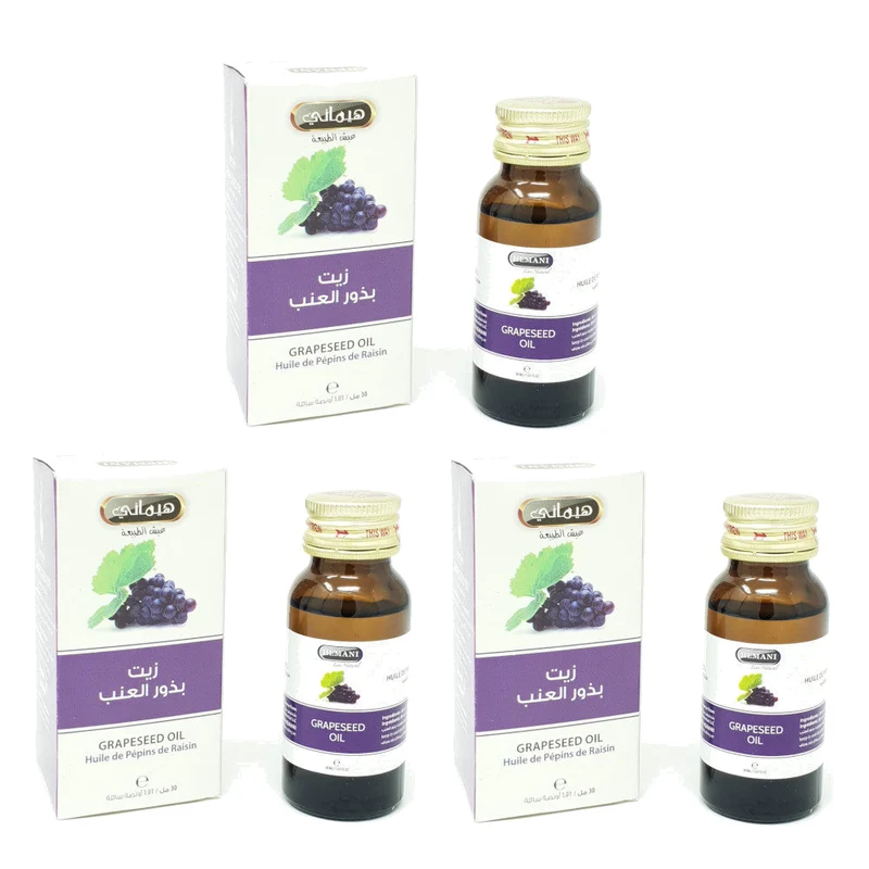 3 Huile de Pépin de Raisin 30mL 100% Naturelle Hemani