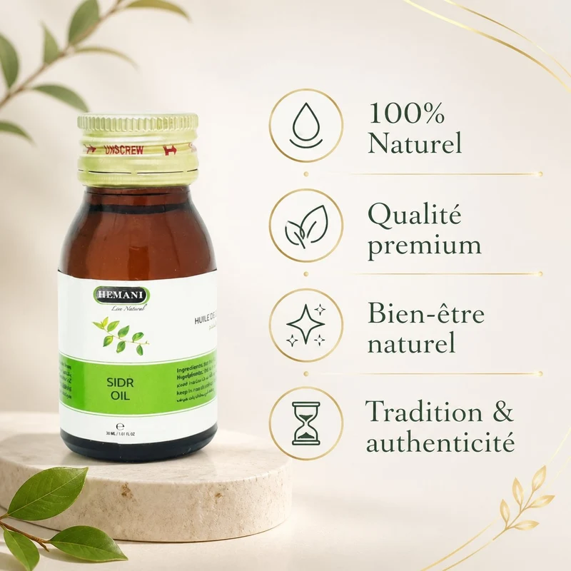 3 Huile de Sidr 30mL Hemani 100% naturelle