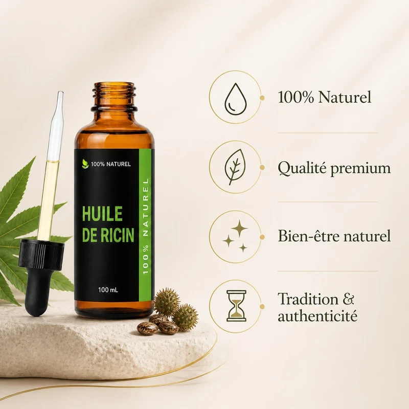 3 Huiles végétale de ricin 100ml à pipette
