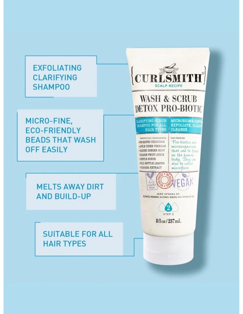 CURLSMITH - Shampoing exfoliant "Wash & Srub" - 237ml