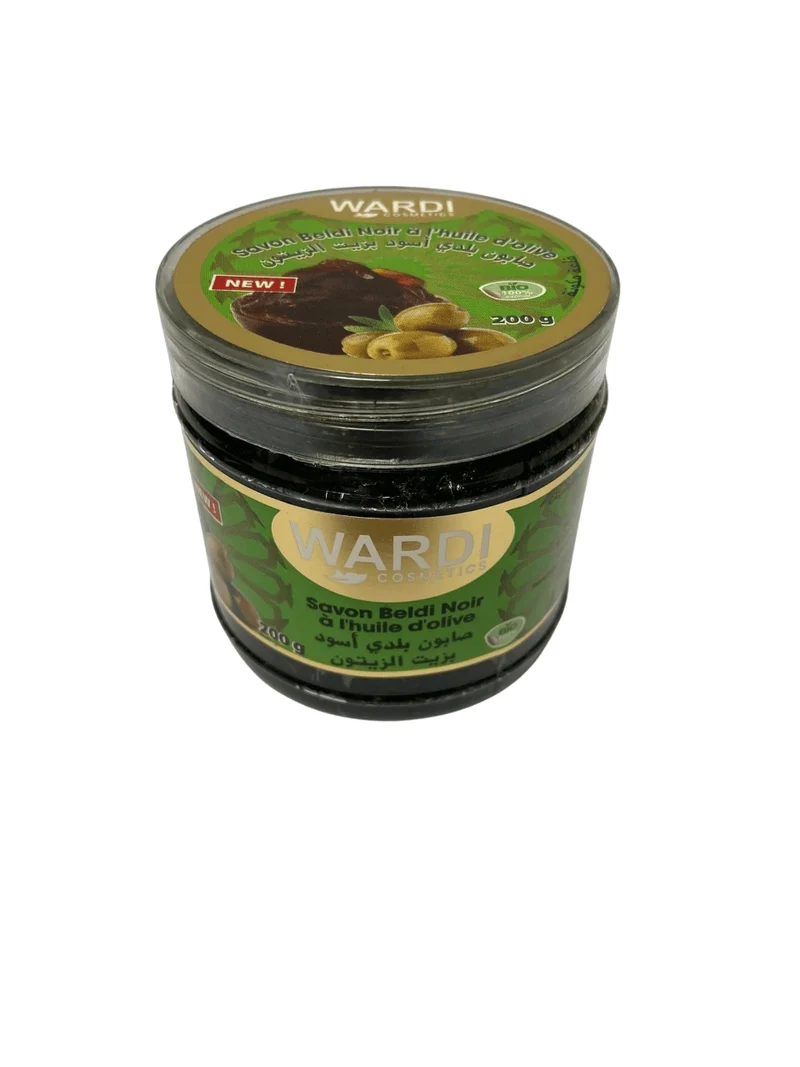 WARDI Cosmetics - Savon beldi noir "huile d'olive" - 200g (plusieurs senteurs)