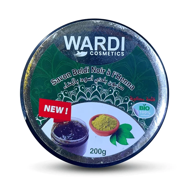 WARDI Cosmetics - Savon beldi noir "huile d'olive" - 200g (plusieurs senteurs)
