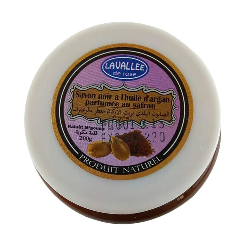 Lavallee de Rose - Savon noir à l’huile d’argan "parfumée au safran" - 200g