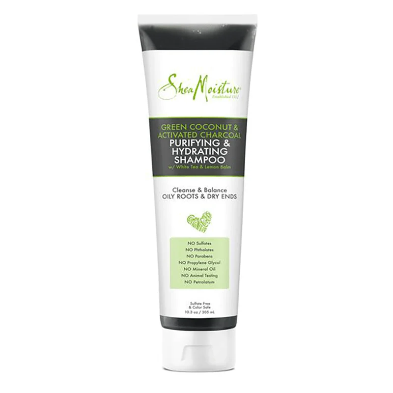 Shea Moisture - Green Coconut & activated charcoal - Shampoing purifiant " Purifing & Hydrating Shampoo" - 305ml