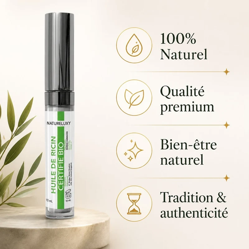 3 Huile de ricin en mascara pour faire pousser les cils 10ml