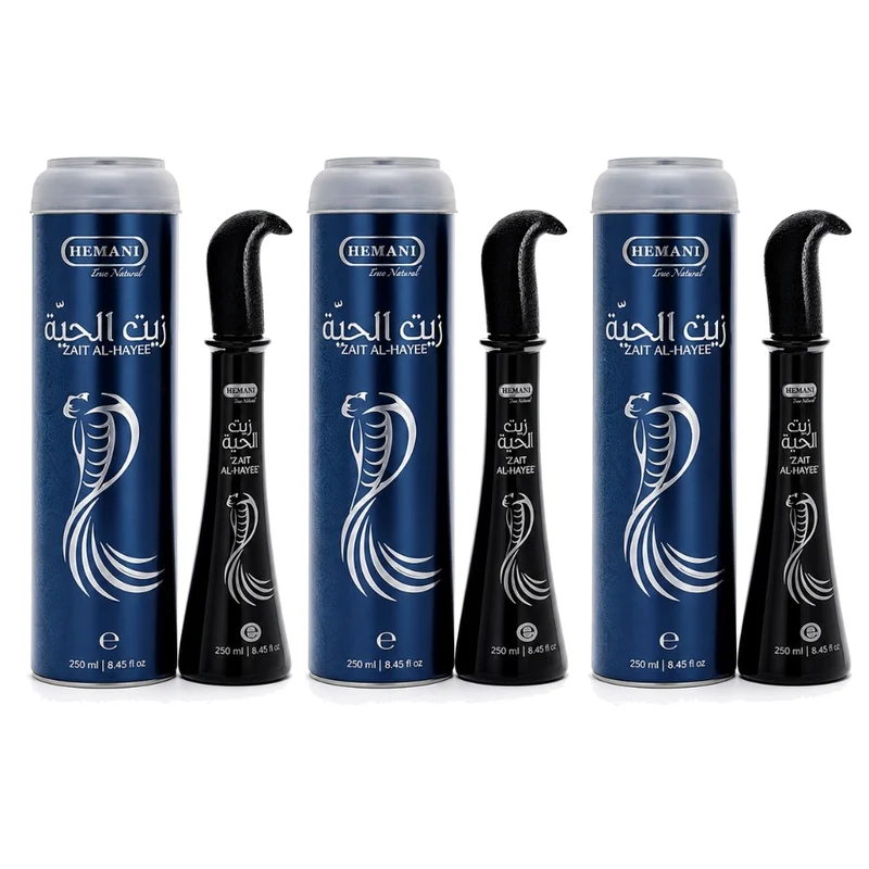 3 Huiles de Serpent pour cheveux Zait Al Hayee - Hemani - 250 ml