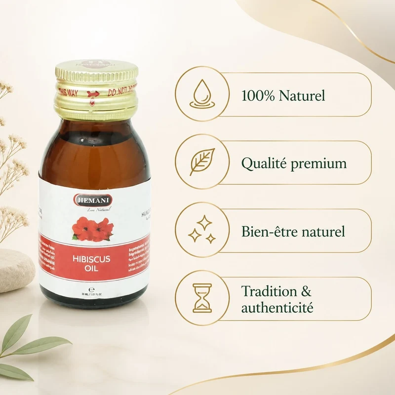 3 Huile d'Hibiscus 30mL 100% Naturelle Hemani