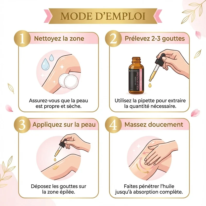 3 Huiles de Fourmi Contre la Pousse du Poil 30ml pipette