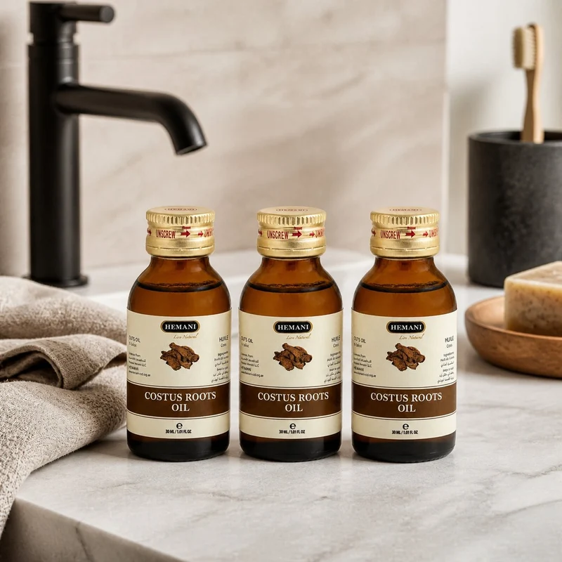 3 Huile de Costus Indien 30mL Hemani 100% naturelle