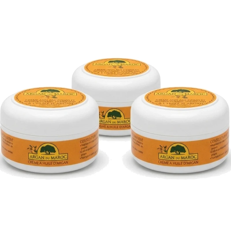 3 Crèmes Argan du Maroc Visage & Contour des Yeux Jour/Nuit 100 mL