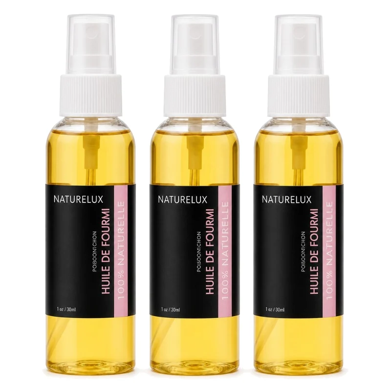 3 Huile de Fourmi Contre la Pousse des Poils 100mL Spray 100% Naturelle