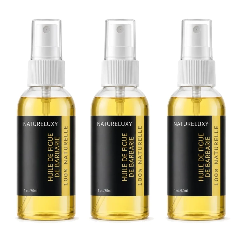 Lot 3× Huile de Figue de Barbarie 30 ml Spray – Soin visage anti-âge, peaux matures & déshydratées