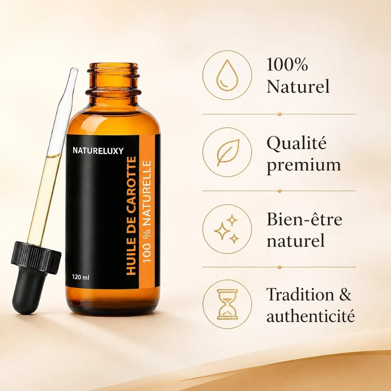 3 Huile de Carotte 100mL pipette 100% Naturelle