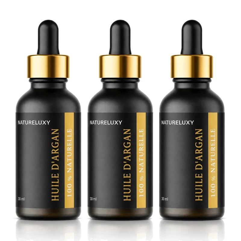 3 Huile d'Argan 30mL Pipette 100% naturelle