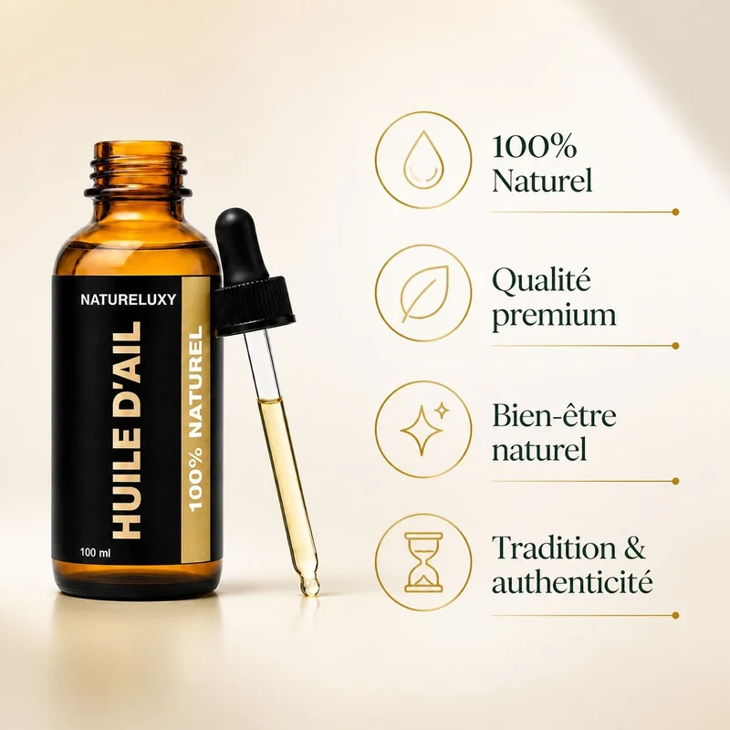 3 Huile d'Ail 100mL Pipette 100% Naturelle
