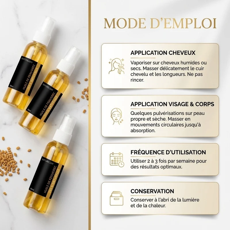 3 Huile de Fenugrec cosmétique 30mL Spray