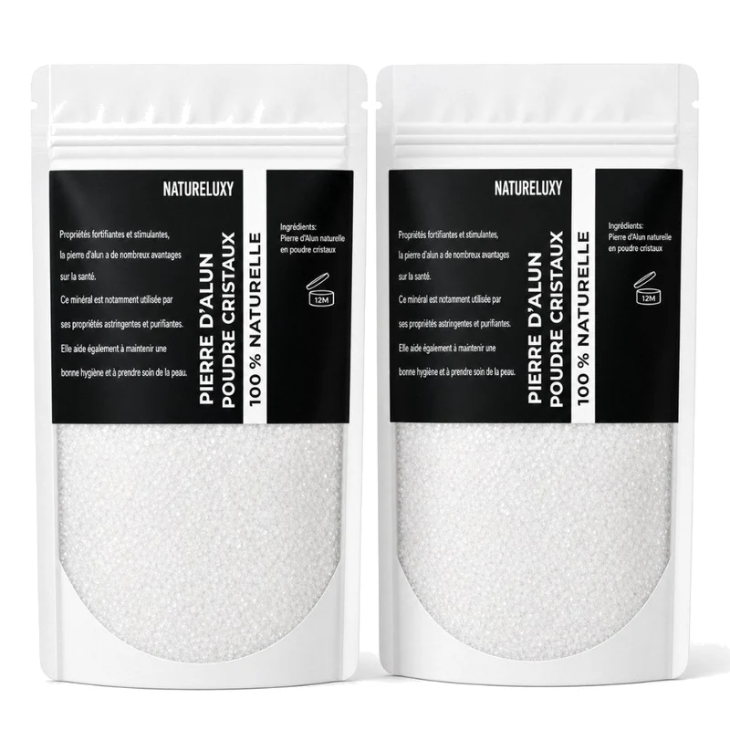 2X Pierre d'Alun Poudre - 250g - Déo Naturel