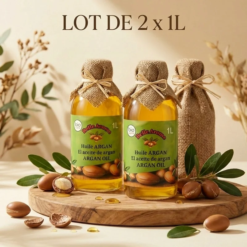 2X1L Huile d'Argan 100% naturelle et bio