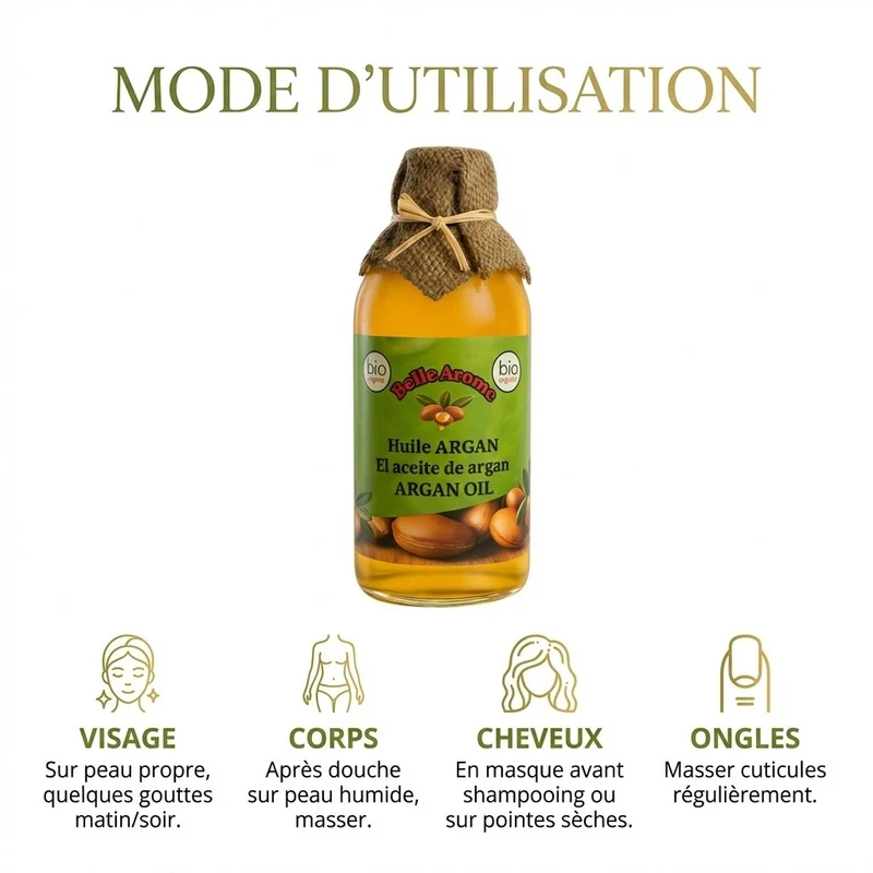 2X1L Huile d'Argan 100% naturelle et bio