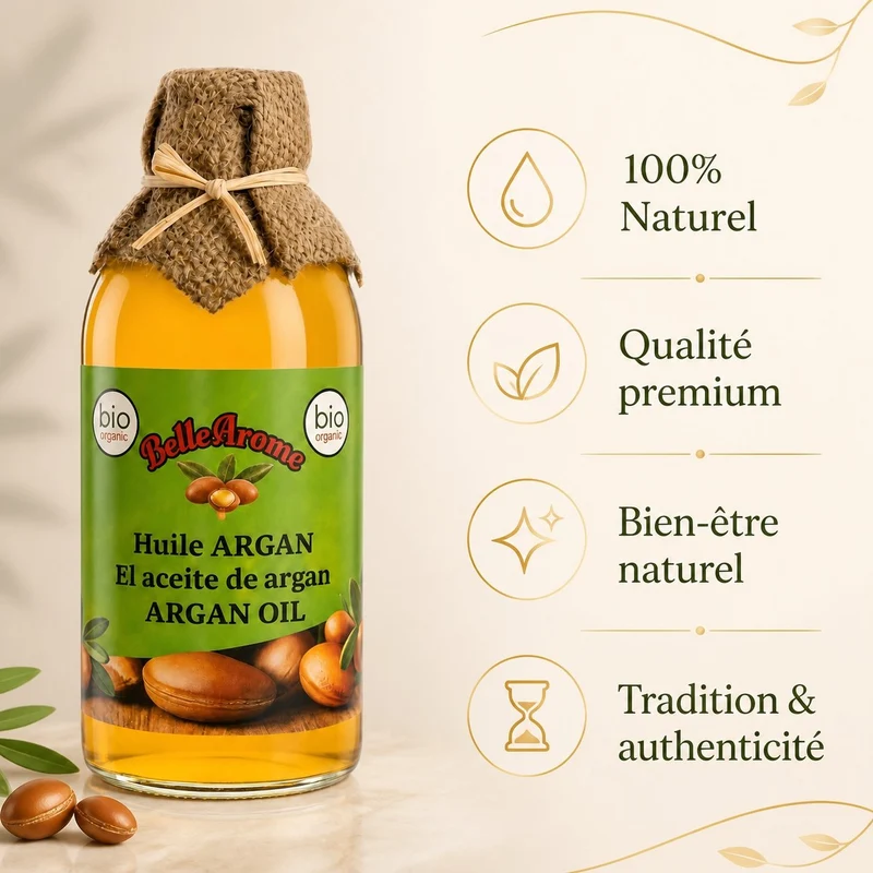2X1L Huile d'Argan 100% naturelle et bio