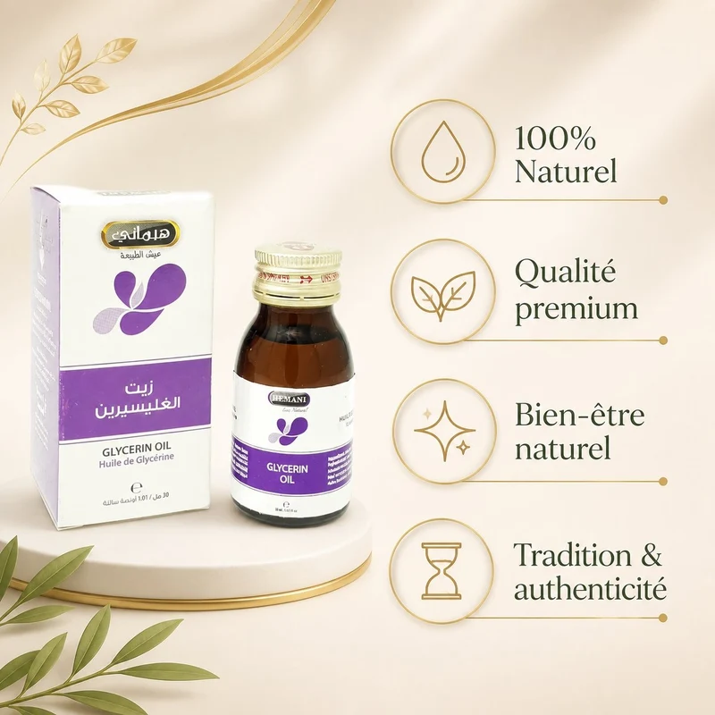 2 Huile de Glycérine 30mL 100% Naturelle Hemani