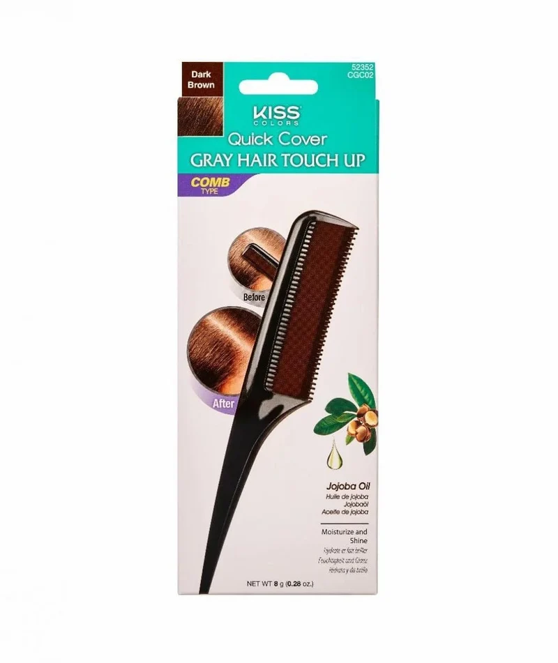 Kiss Quick Cover - Peigne à cheveux colorant & couvrant cheveux blancs "Kiss Quick Cover Gray Hair Touch Up Comb" - 20g Plusieurs couleurs