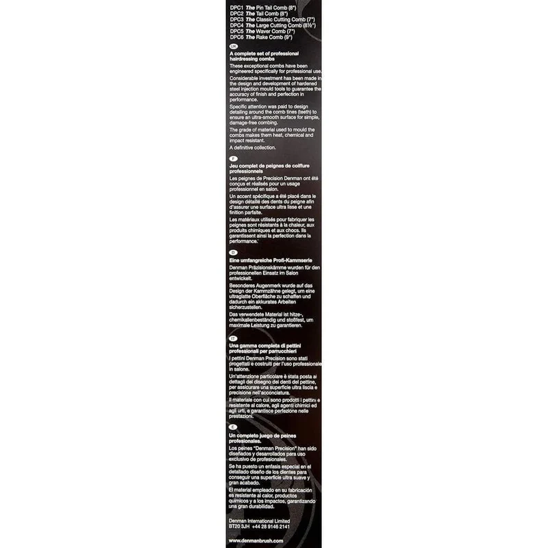 Denman - Peigne à dents serrées "Precision Waver Comb DPC5" - 30g Plusieurs coloris