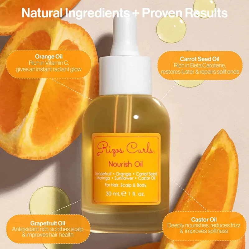 Rizos Curls - Huile nourrissante "pamplemousse orange" - 30ml