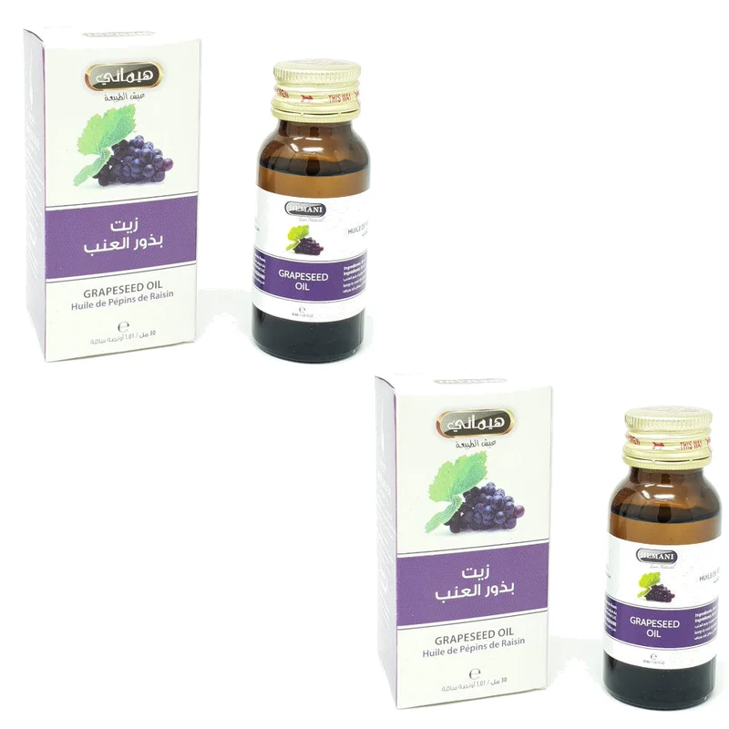 2 Huile de Pépin de Raisin 30mL 100% Naturelle Hemani