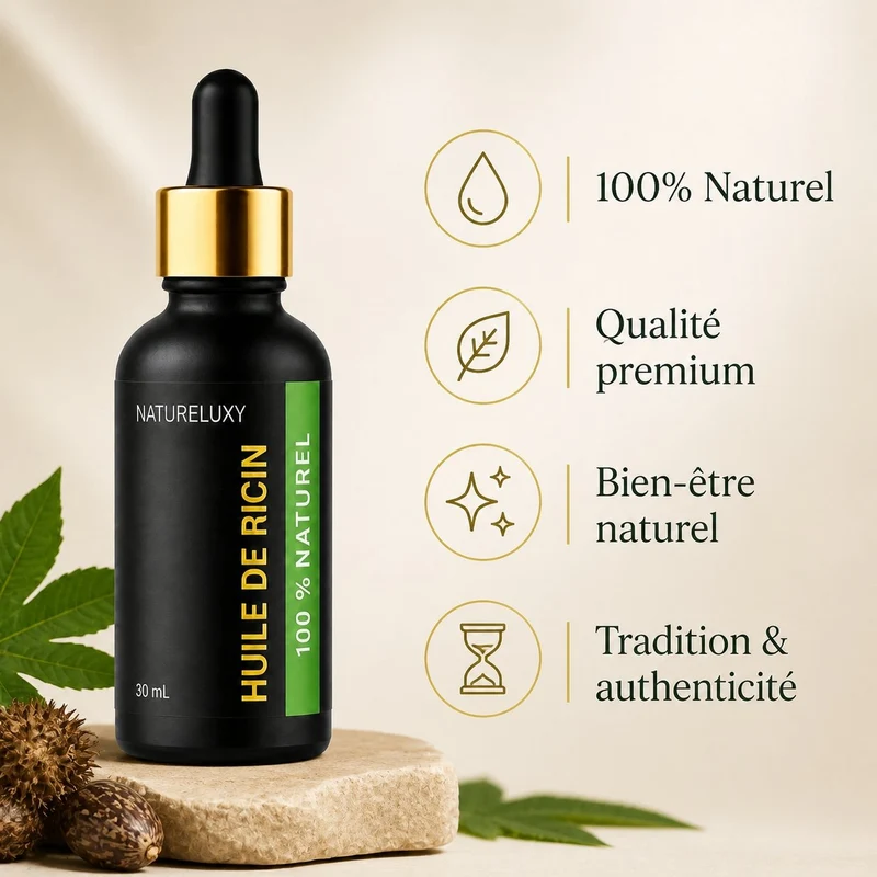 2 Huile végétale de ricin 30 ml à pipette