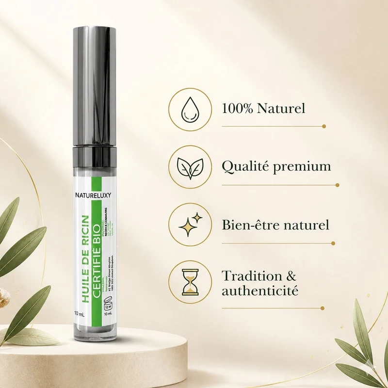 Lot de 2 Mascaras Huile de Ricin Bio 10 ml - Soin Cils
