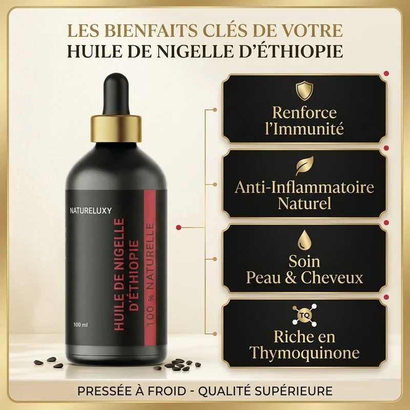 2 Huile de Nigelle d'éthiopie 100mL pipette 100% naturelle