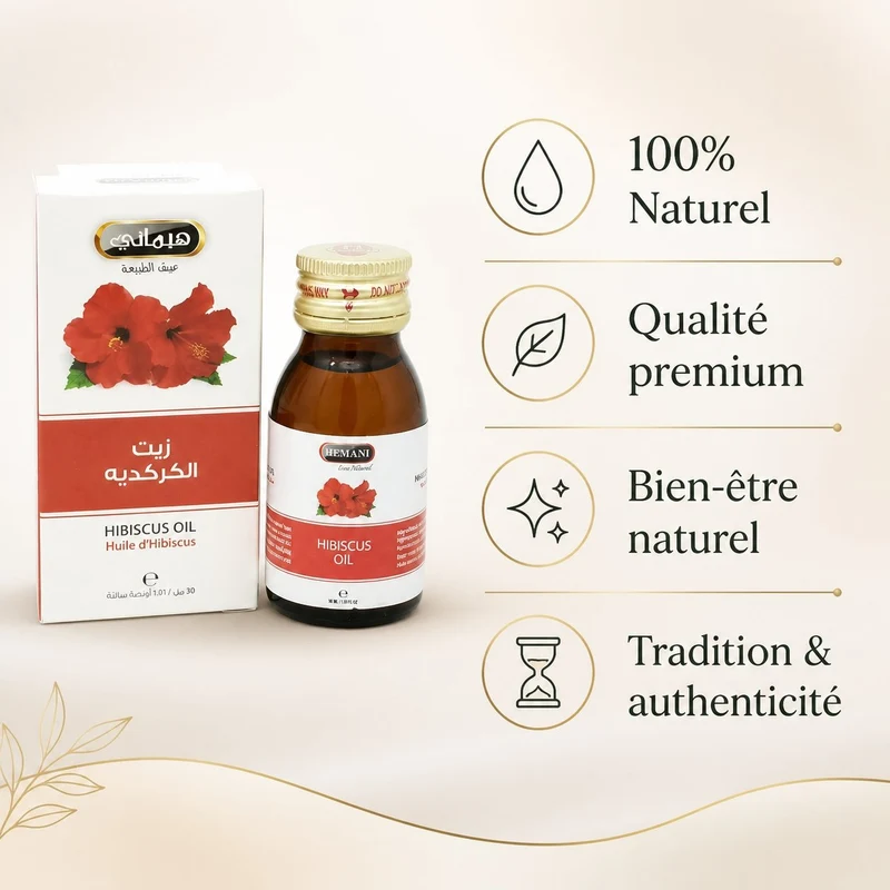 2 Huile d'Hibiscus 30mL 100% Naturelle Hemani