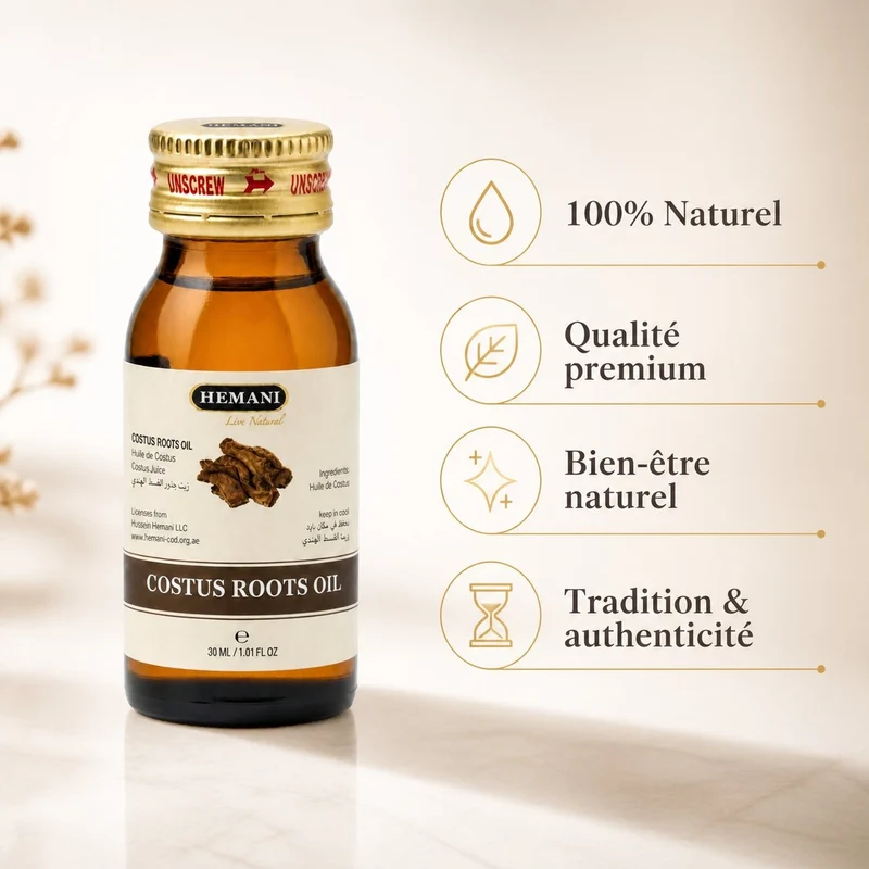 Huile de Costus Indien 30 mL Lot de 2 — Hemani 100% naturelle