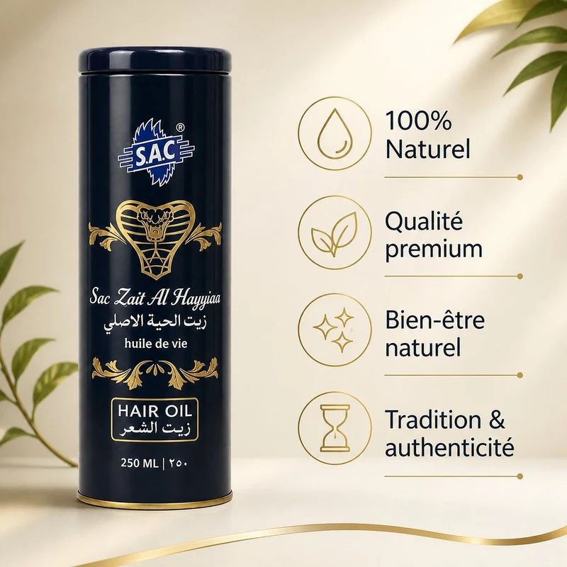 Huile de Serpent Zait Al Hayee 250 ml - Huile Capillaire