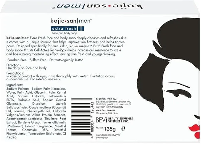 Kojie San - Men - Savon visage et corps "extra fresh" - 135g