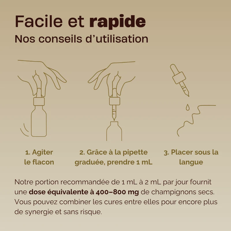 Pack Puissance Champignons. 4 fioles