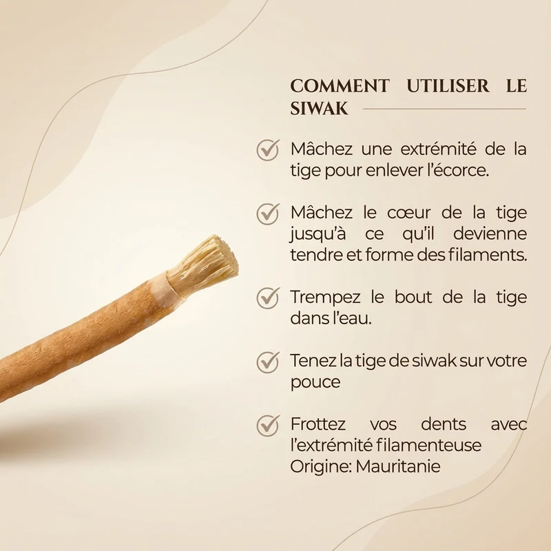 Siwak El-Kheir – Lot de 20 Bâtons – Bâtonnet d’Hygiène Bucco‑Dentaire