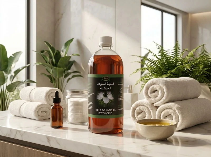 Huile de Nigelle d’Éthiopie Haute Qualité 1L – Pressée à froid – Non filtrée – Cosmétique & Comestible (Habashia)