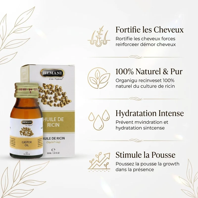 Huile de Ricin 30mL Naturelle - Hemani