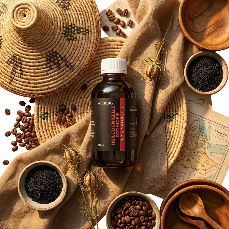 Huile de Nigelle d’Éthiopie Habashia 500 mL – Huile de graine noire haute qualité