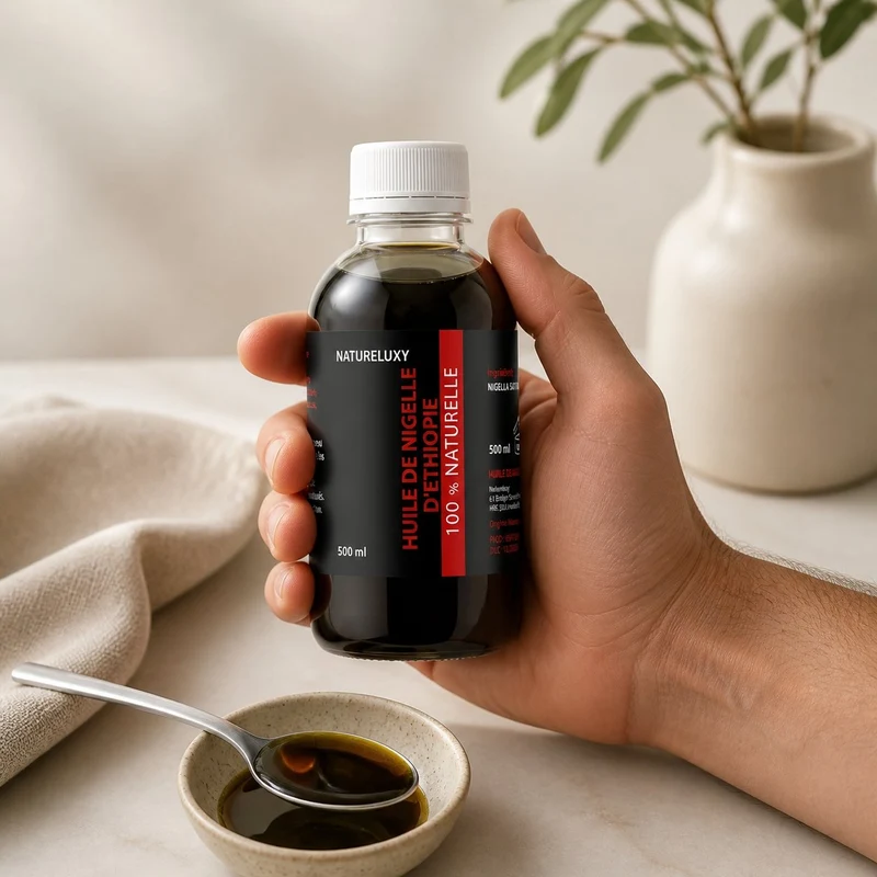 Huile de Nigelle d’Éthiopie Habashia 500 mL – Huile de graine noire haute qualité