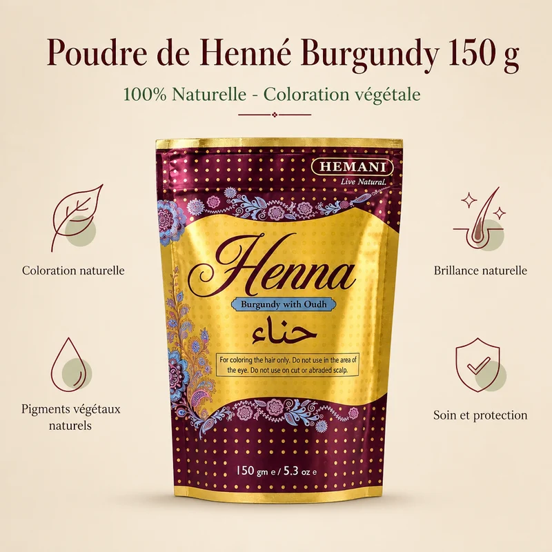 Poudre de Henné Burgundy Hemani - 150g