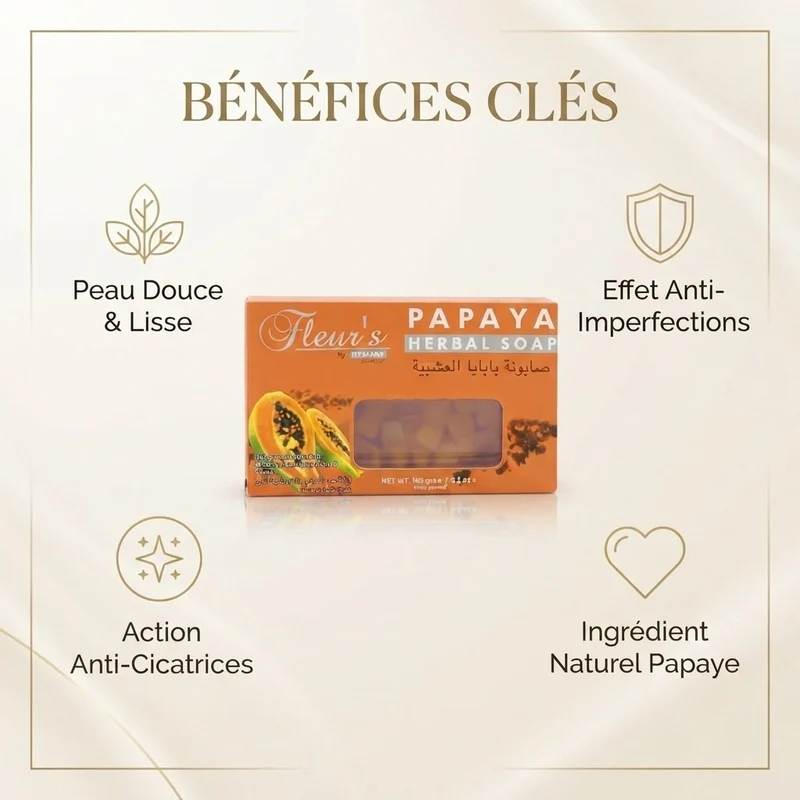 Savon à la Papaye Hemani 100 g - Savon Exfoliant