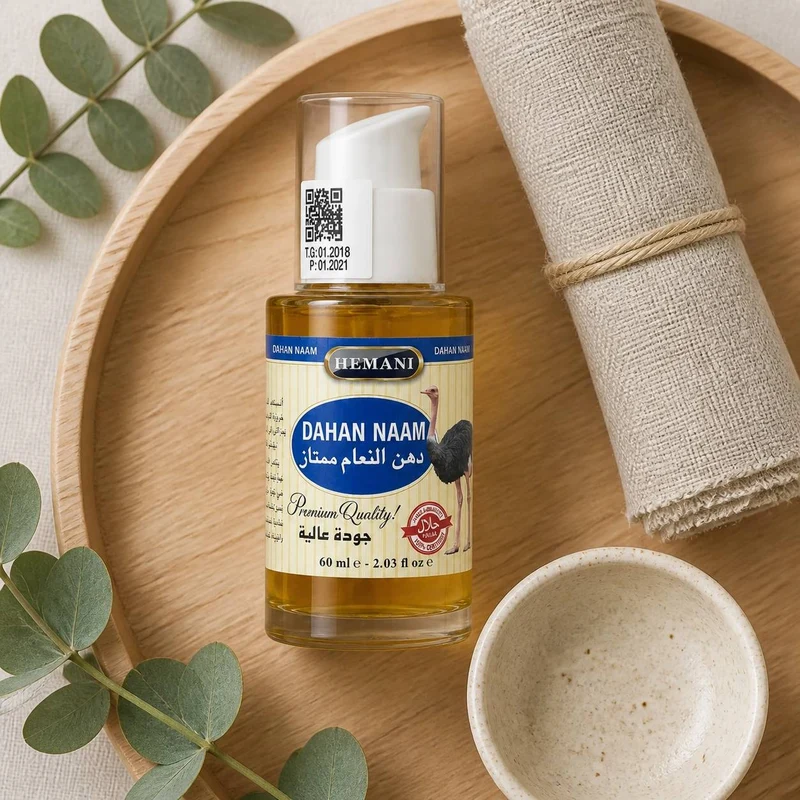Huile d'Autruche - massage - douleur musculaire - 60mL Hemani