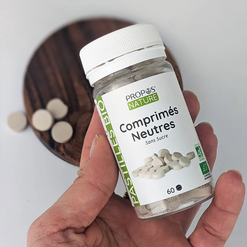 Comprimés neutres Bio - support pour huiles essentielles