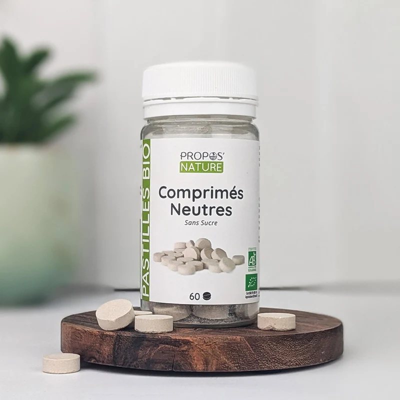 Comprimés neutres Bio - support pour huiles essentielles