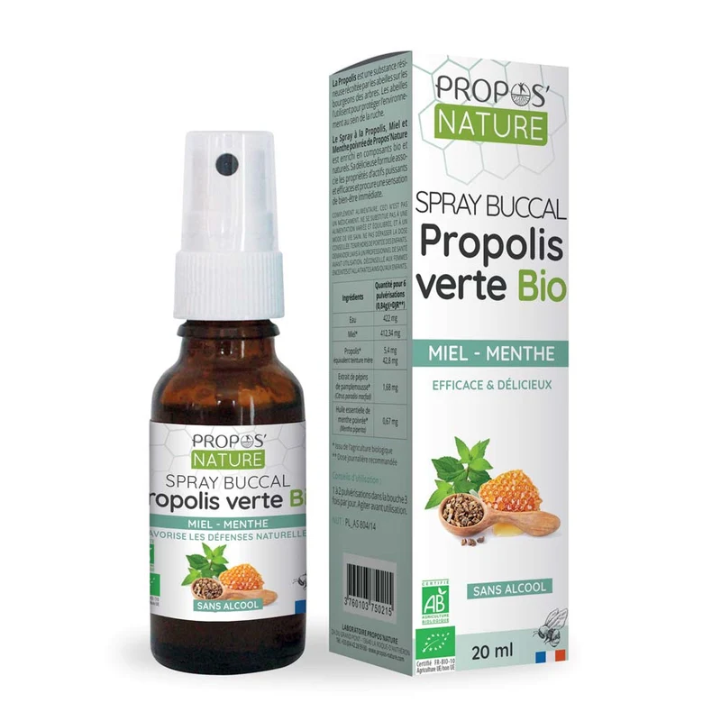 Spray buccal Propolis verte Miel Menthe