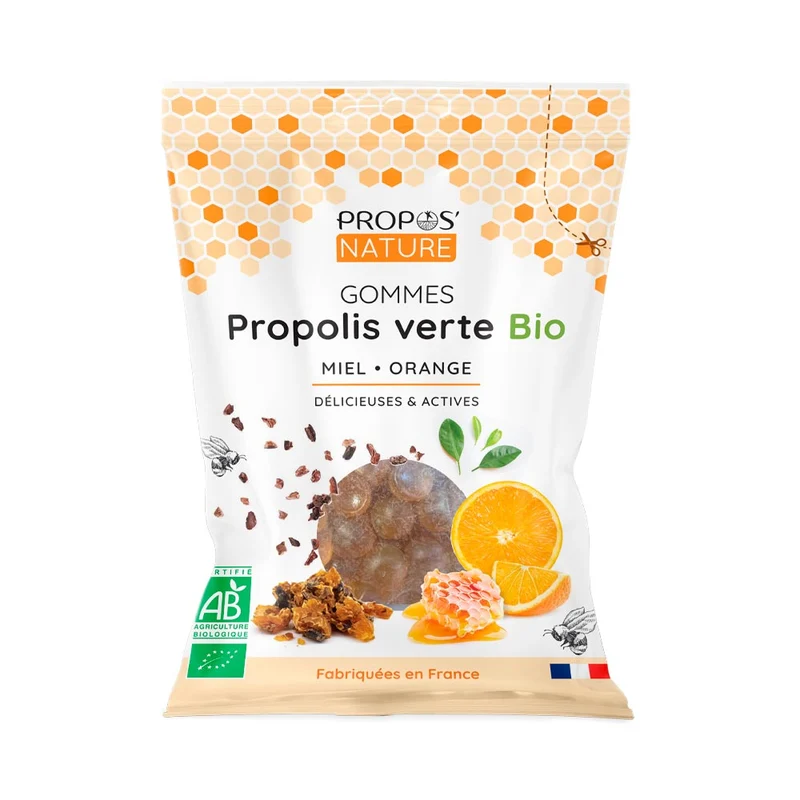 Gommes Propolis verte, Miel et Orange